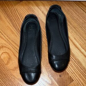 Frye Black Leather Ballet Flats